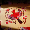 Botanical Blockprint Cardinal Cerry