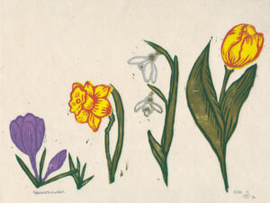 Botanical Blockprint Spring Flowers