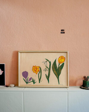 Botanical Blockprint Spring Flowers