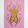 Feminine Botanical Blockprint Magnolia