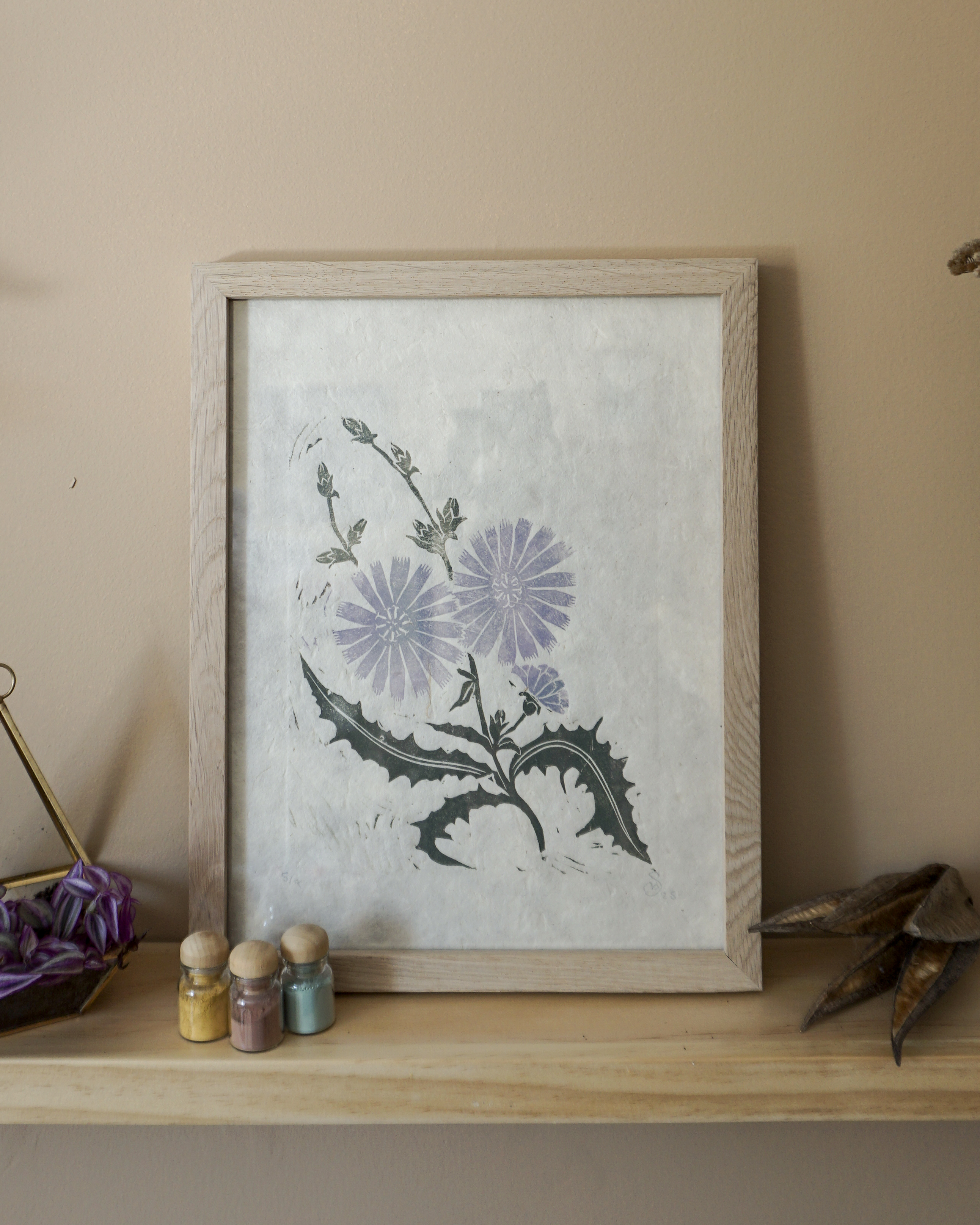 Chicory Botanical Blockprint Chicory
