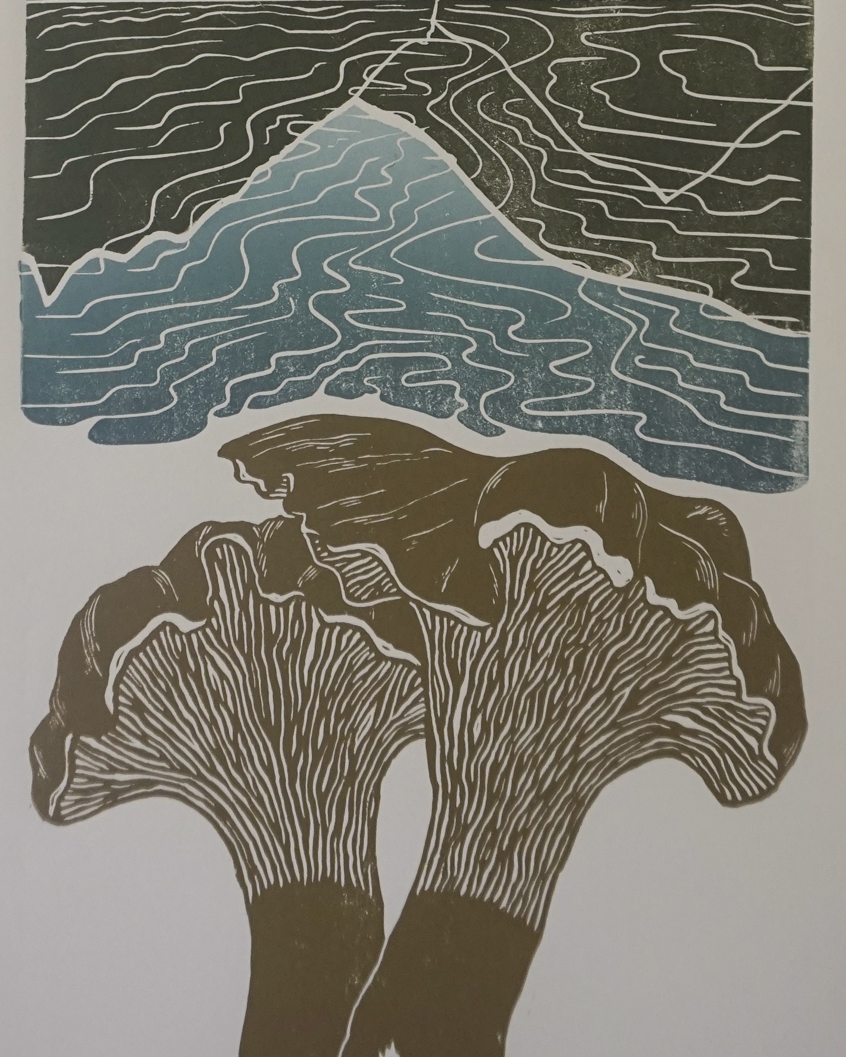 Hand-carved Blockprint Laurentides Chanterelle