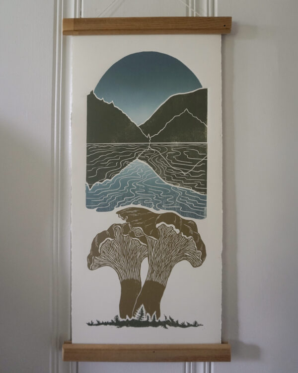 Hand-carved Blockprint Laurentides Chanterelle