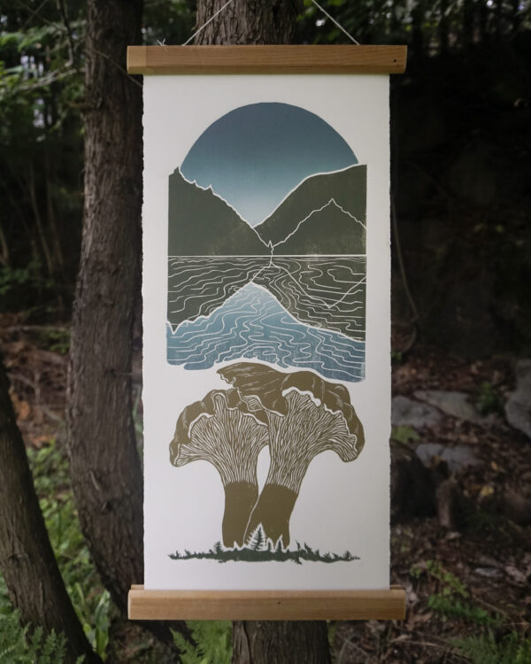 Hand-carved Blockprint Laurentides Chanterelle