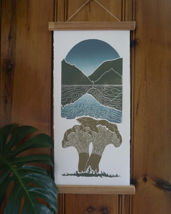 Hand-carved Blockprint Laurentides Chanterelle
