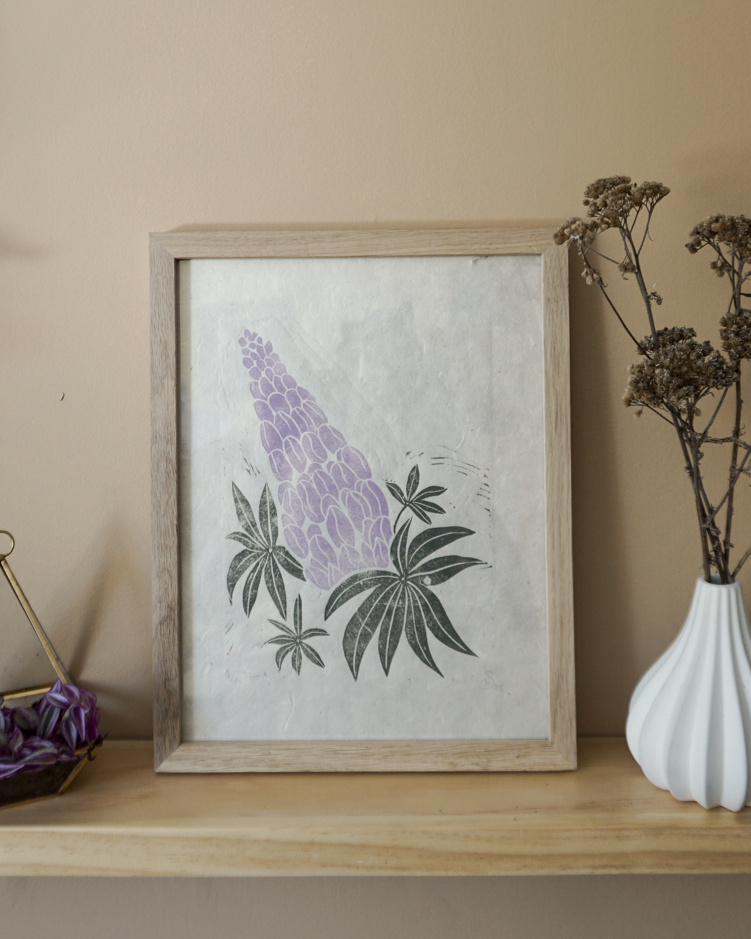 Lupin Botanical Blockprint Lupins