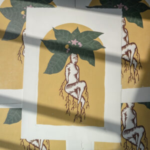 Feminin Botanical Blockprint Mandragora