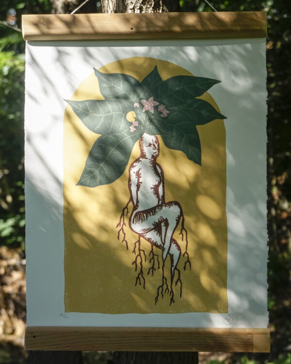 Feminin Botanical Blockprint Mandragora