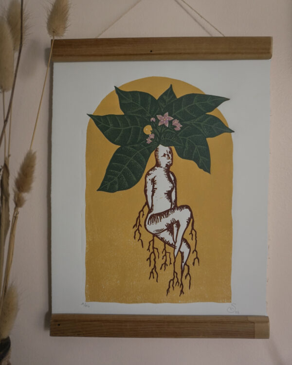 Feminin Botanical Blockprint Mandragora