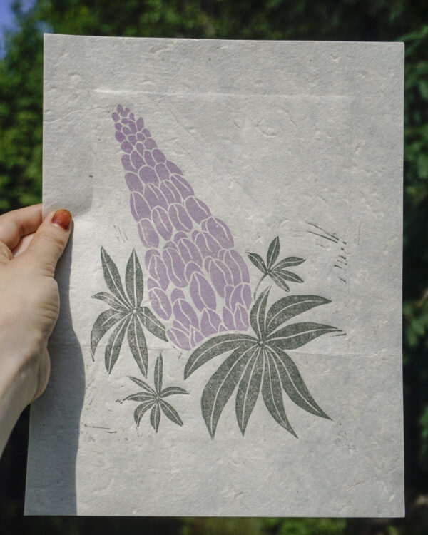 Botanical Blockprint Lupins