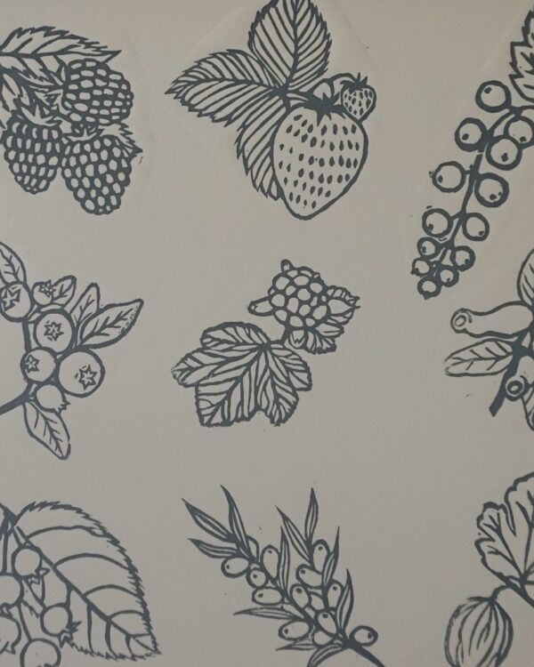 Botanical Blockprint Wild berries