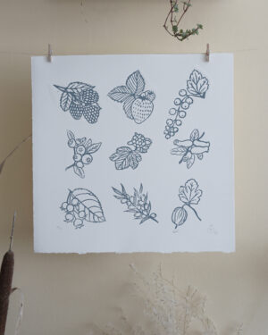 Botanical Blockprint Wild berries