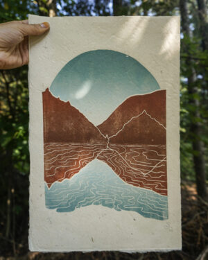 Hand-carved Blockprint Laurentides Autumn