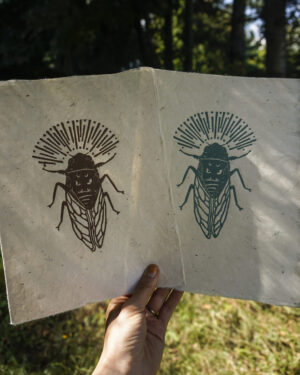 Hand-carved Blockprint Cigale