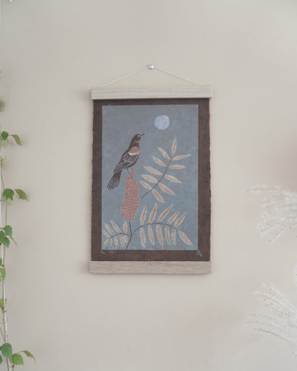Sumac Botanical Blockprint Sumac Redwinged-Blackbird