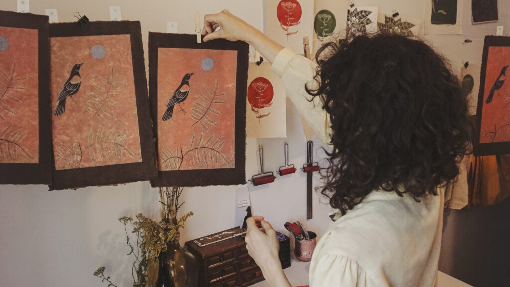 Meet Printmaker Laurentides Quebec Val David Hand-printed Art