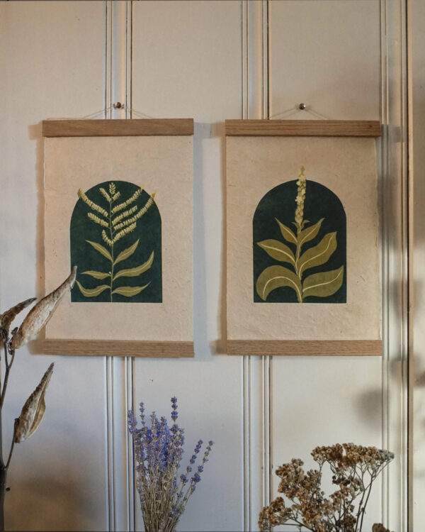 Blockprint Goldenrod Mullein Herbs