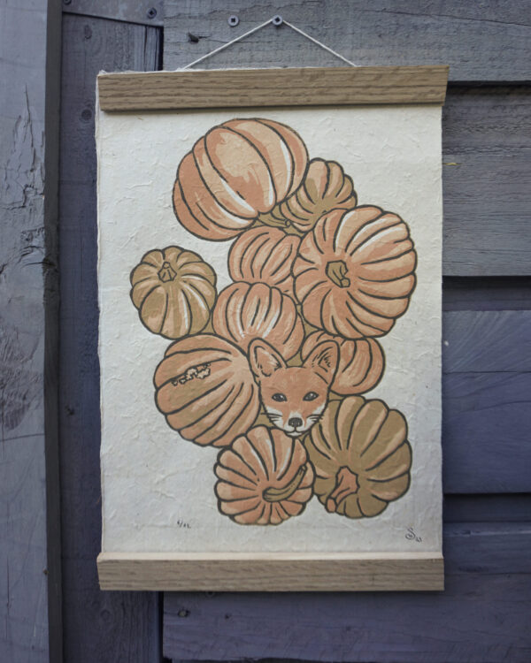Handcarved Blockprint Fox Pumkins