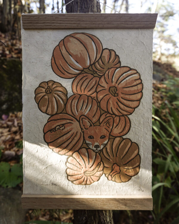 Handcarved Blockprint Fox Pumkins