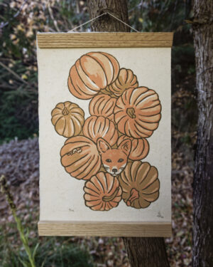 Handcarved Blockprint Fox Pumkins