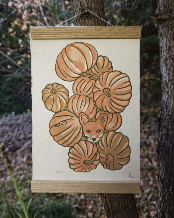 Handcarved Blockprint Fox Pumkins