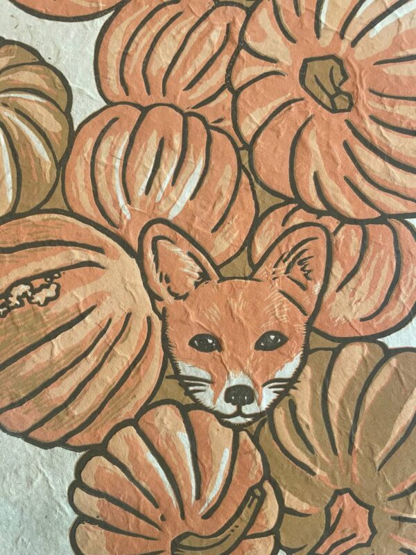 Handcarved Blockprint Fox Pumkins