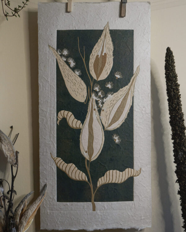 Botanical Blockprint Common Milkweed