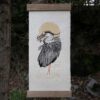 Grand Heron Hand-carved Blockprint Great Heron
