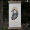 Grand Heron Hand-carved Blockprint Great Heron