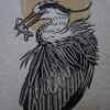 Grand Heron Hand-carved Blockprint Great Heron