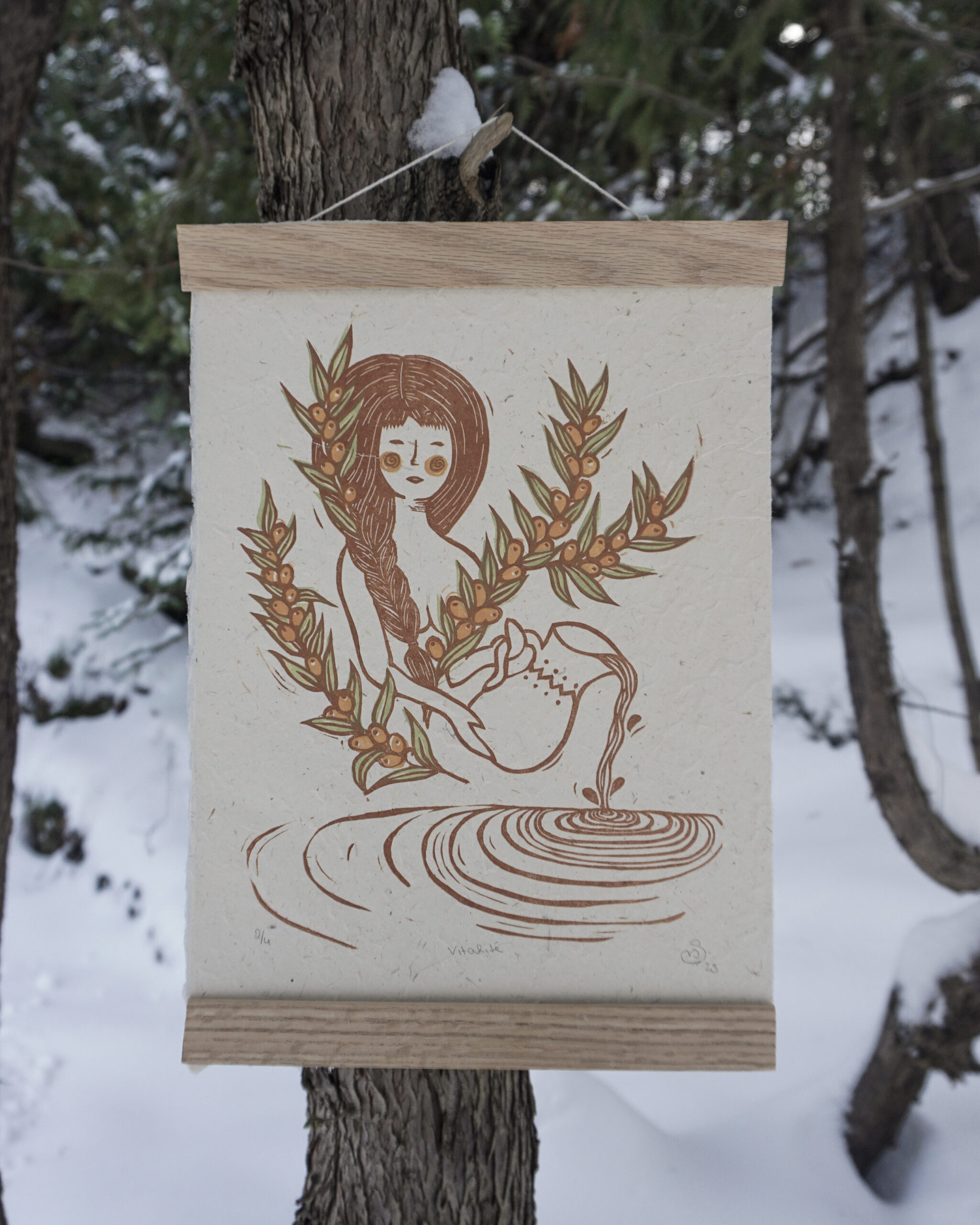 Botanical Blockprint Sea Buckthron