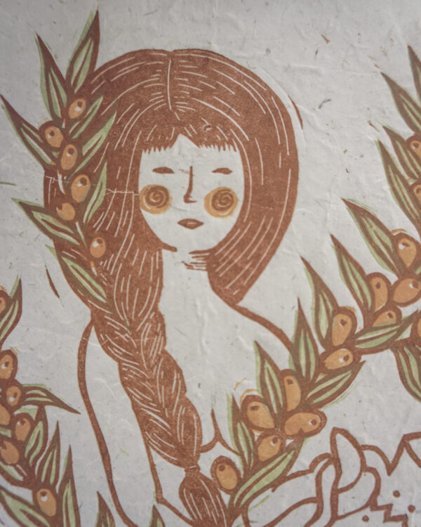 Botanical Blockprint Sea Buckthron