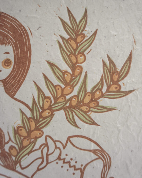 Botanical Blockprint Sea Buckthron