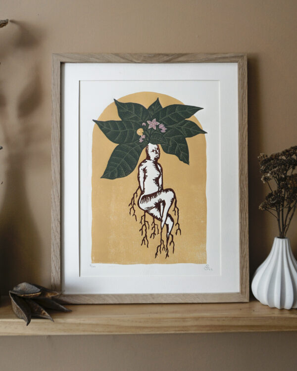Alrune Reduction Feminin Botanical Blockprint Mandragora
