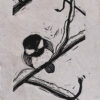 Blockprint Blackcapped Chickadees Fauna