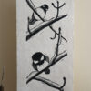 Blockprint Blackcapped Chickadees Fauna