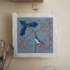 Geai Bleue Botanical Blockprint Blue Jay