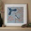 Geai Bleue Botanical Blockprint Blue Jay