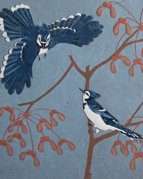 Gaie Bleue Botanical Blockprint Blue Jay