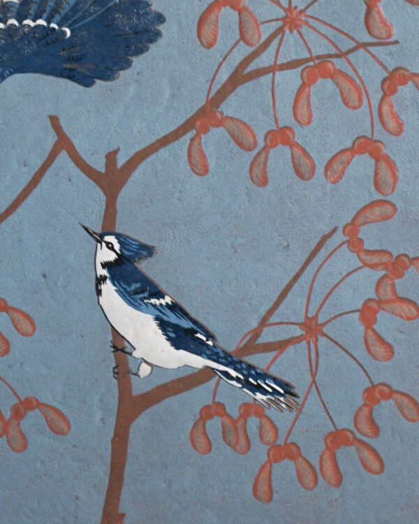 Gaie Bleue Botanical Blockprint Blue Jay