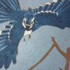 Geai Bleue Botanical Blockprint Blue Jay