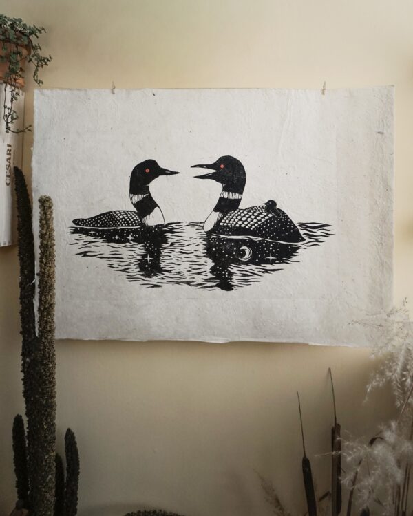 Botanical Print Loon Fauna