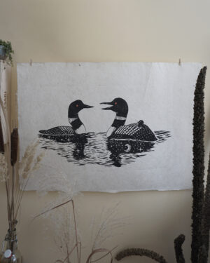 Botanical Print Loon Fauna