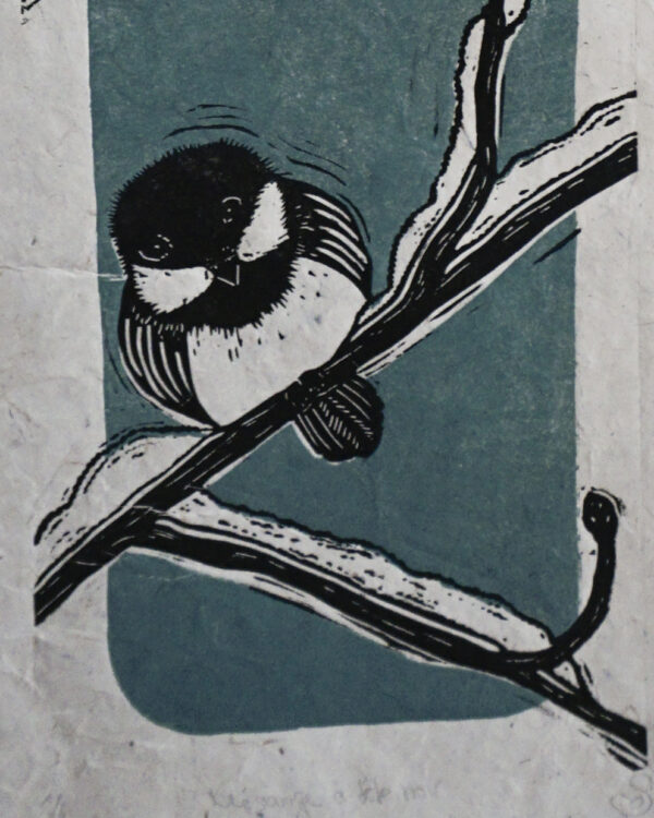 Mésange Blockprint Mésange tête noire