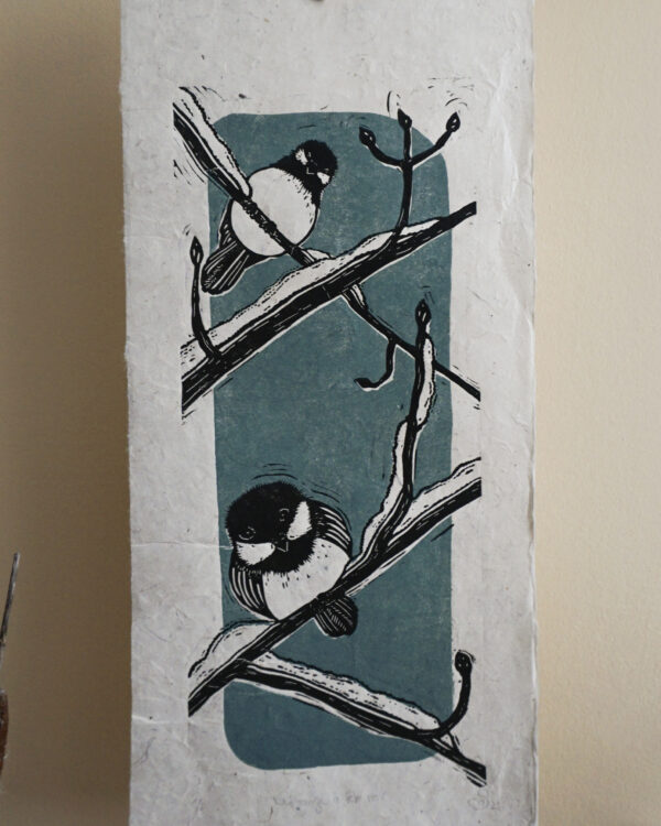 Mésange Blockprint Mésange tête noire