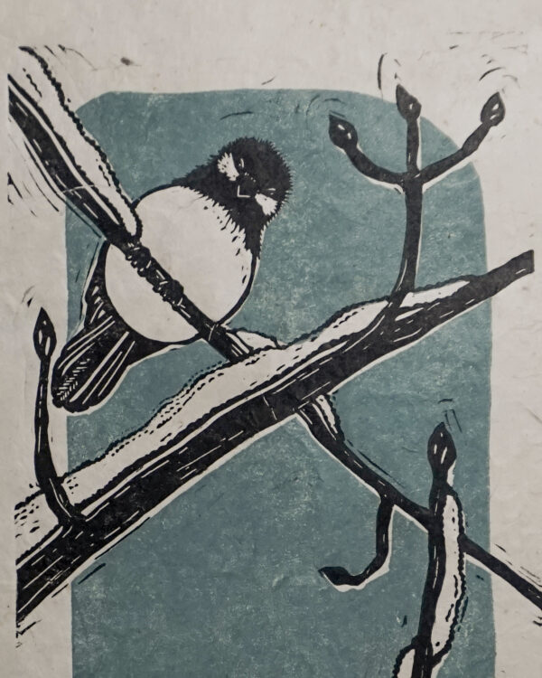 Blockprint Mésange tête noire