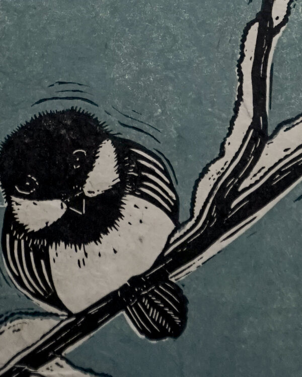 Blockprint Mésange tête noire