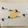 Bernaches Blockprint Canadian Goose Migration