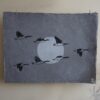 Bernaches night Blockprint Canadian Goose Migration