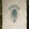 Hand-carved Blockprint Cigale